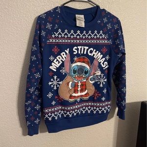 Merry Stichmas Sweater Christmas Long Sleeve Women’s Top Size Medium Light Up
